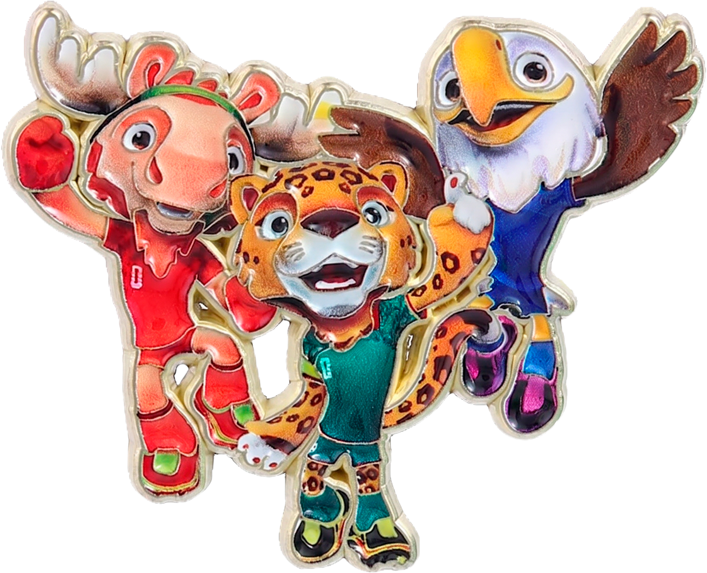 Pin Mundial mascotas celebrando