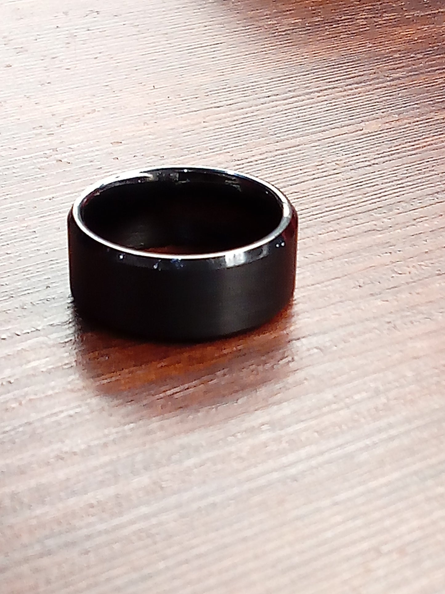 Anillo Tungsteno Biselado Negro