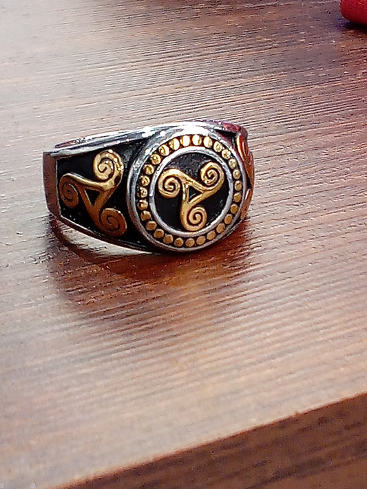 Anillo Trisquel bicolor