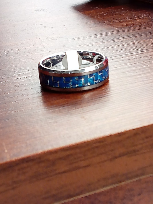 Anillo Tungsteno Azul